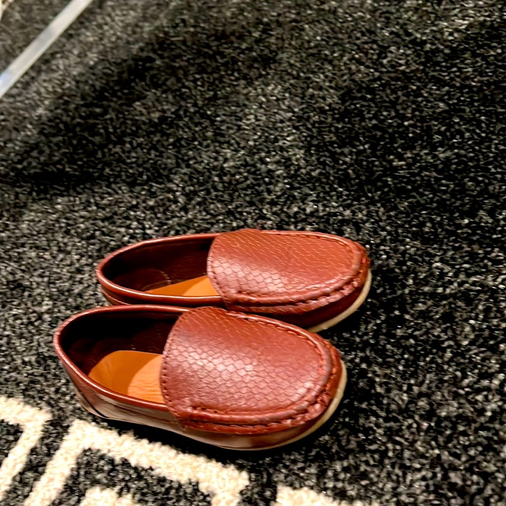 Faux leather moccasin slip on kid boys
